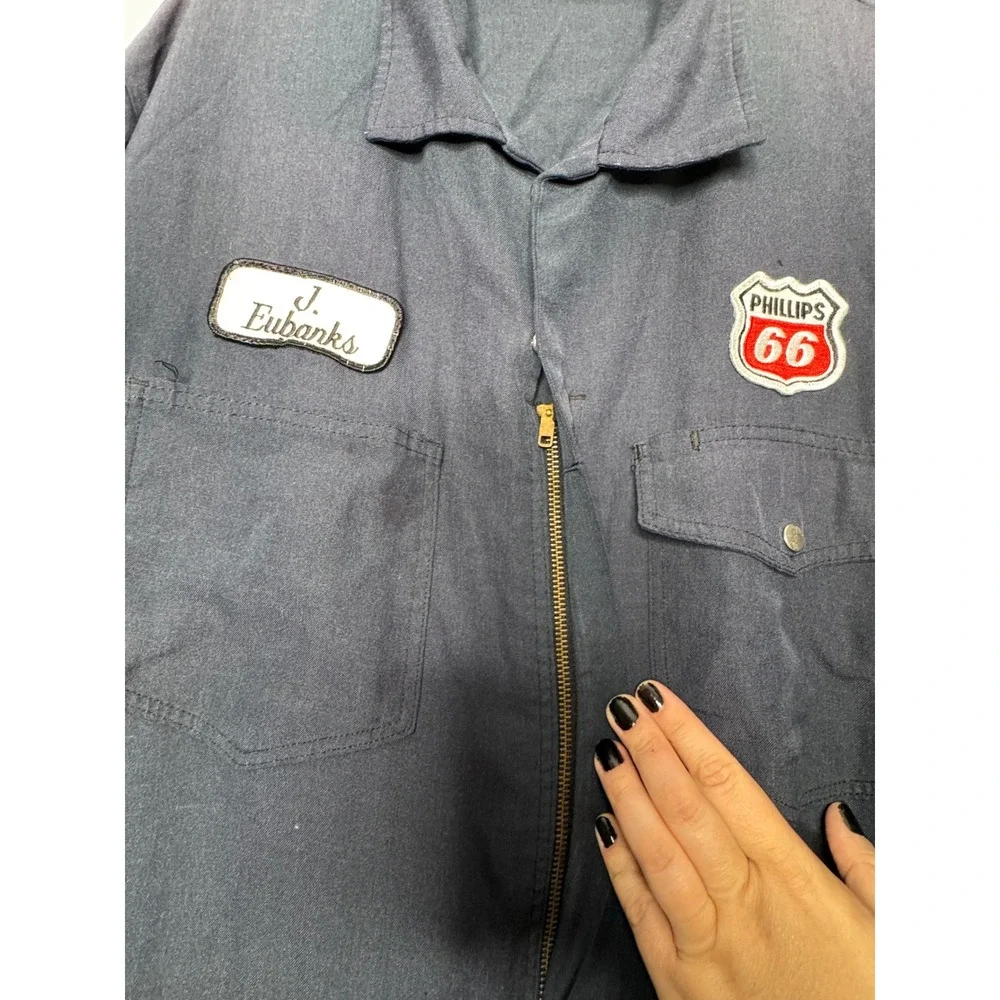 Workrite Vintage Mens‎ Navy Phillips 66 Flame Resistant Coveralls Size 50-R XL